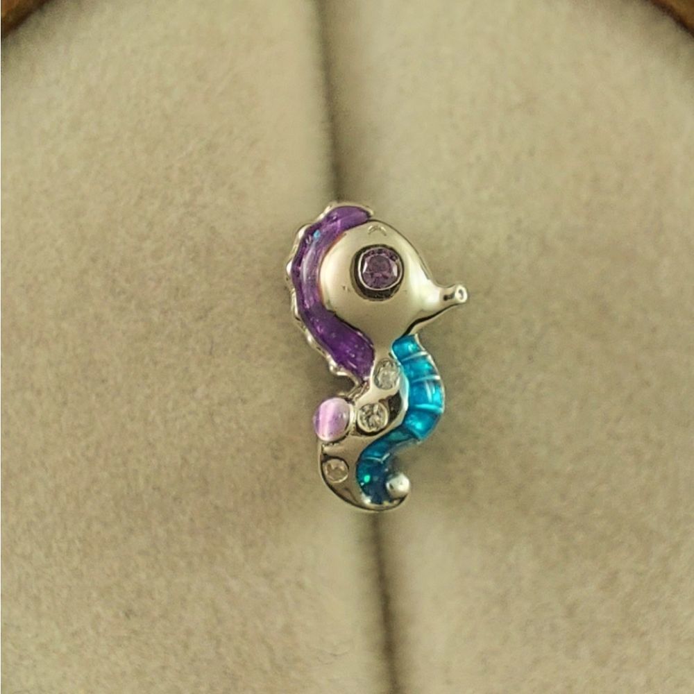 925 Silver Seahorse Nautical Charm - Picture 5 of 8